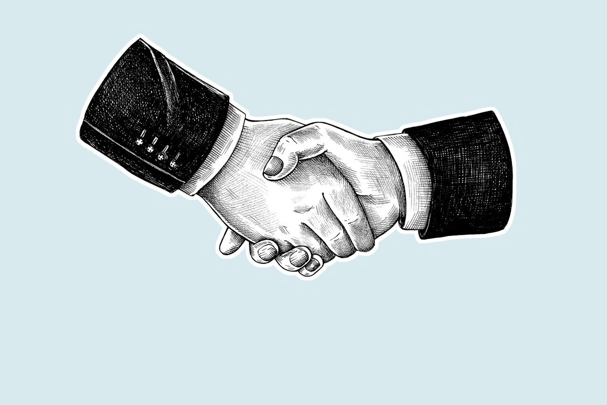 shaking hands. Illustration. 